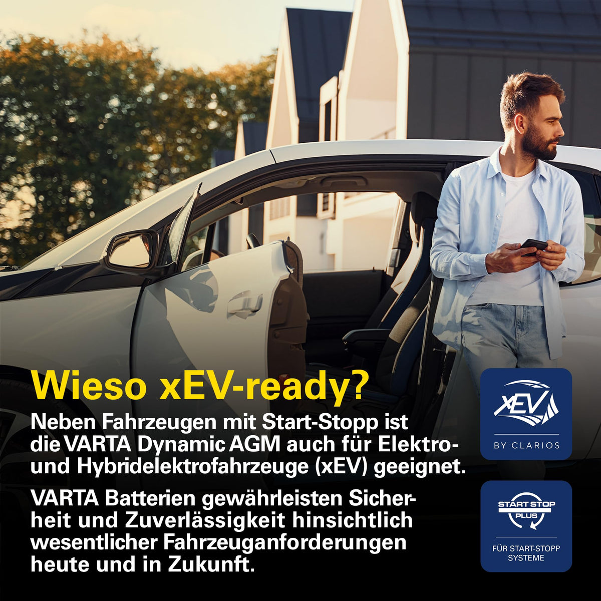 VARTA Automotive DYNAMIC AGM (A7) 12V 70Ah 760A - baterie umedă pentru sisteme Start-Stop și xEV - baterie de pornire pentru mașini cu un consum mai mare de energie - baterie cu plumb-acid fără întreținere - 570