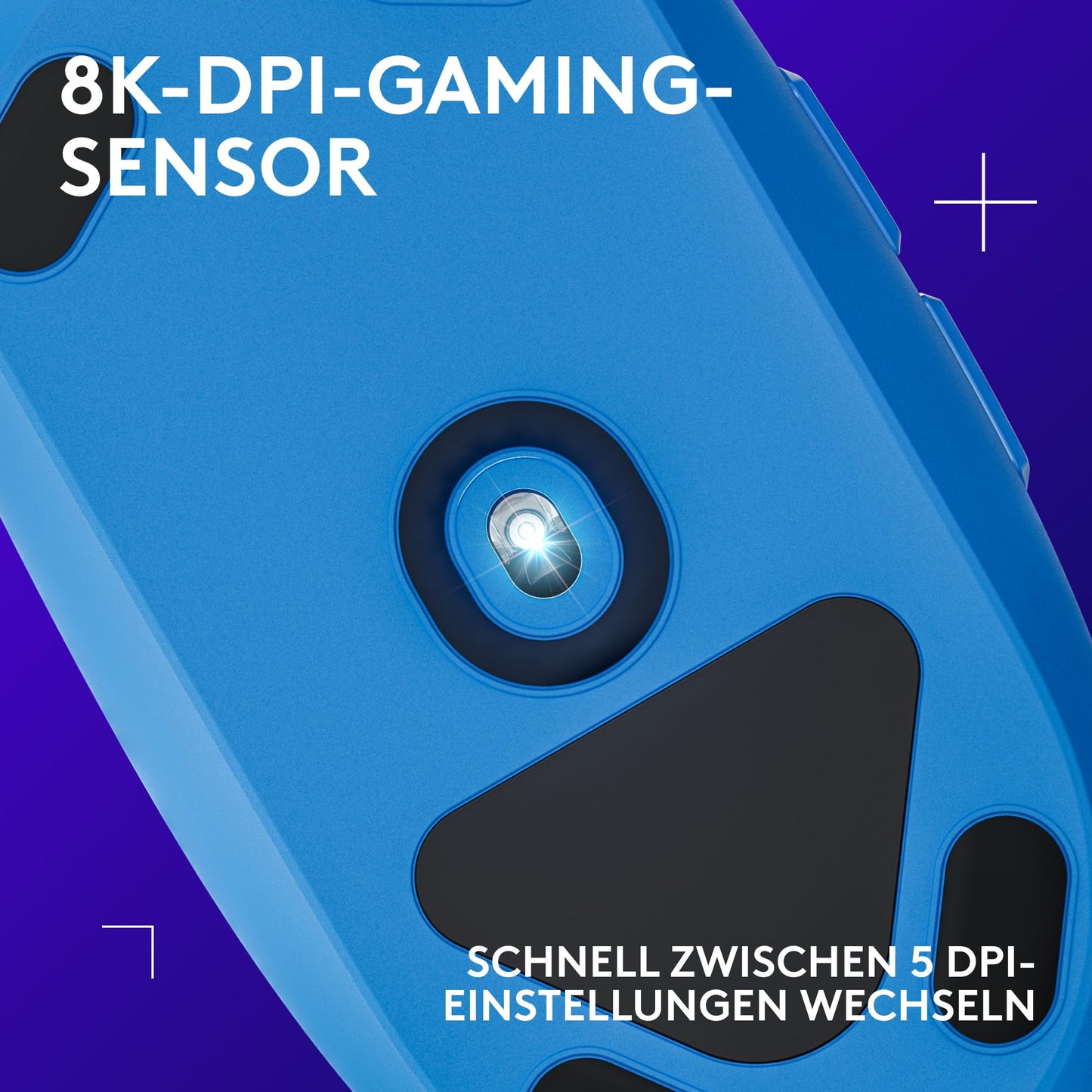 Logitech G203 gaming mouse with customizable LIGHTSYNC RGB lighting, 6 programmable buttons, gaming-ready sensor, 8,000 DPI tracking, light weight - blue - 910-005798