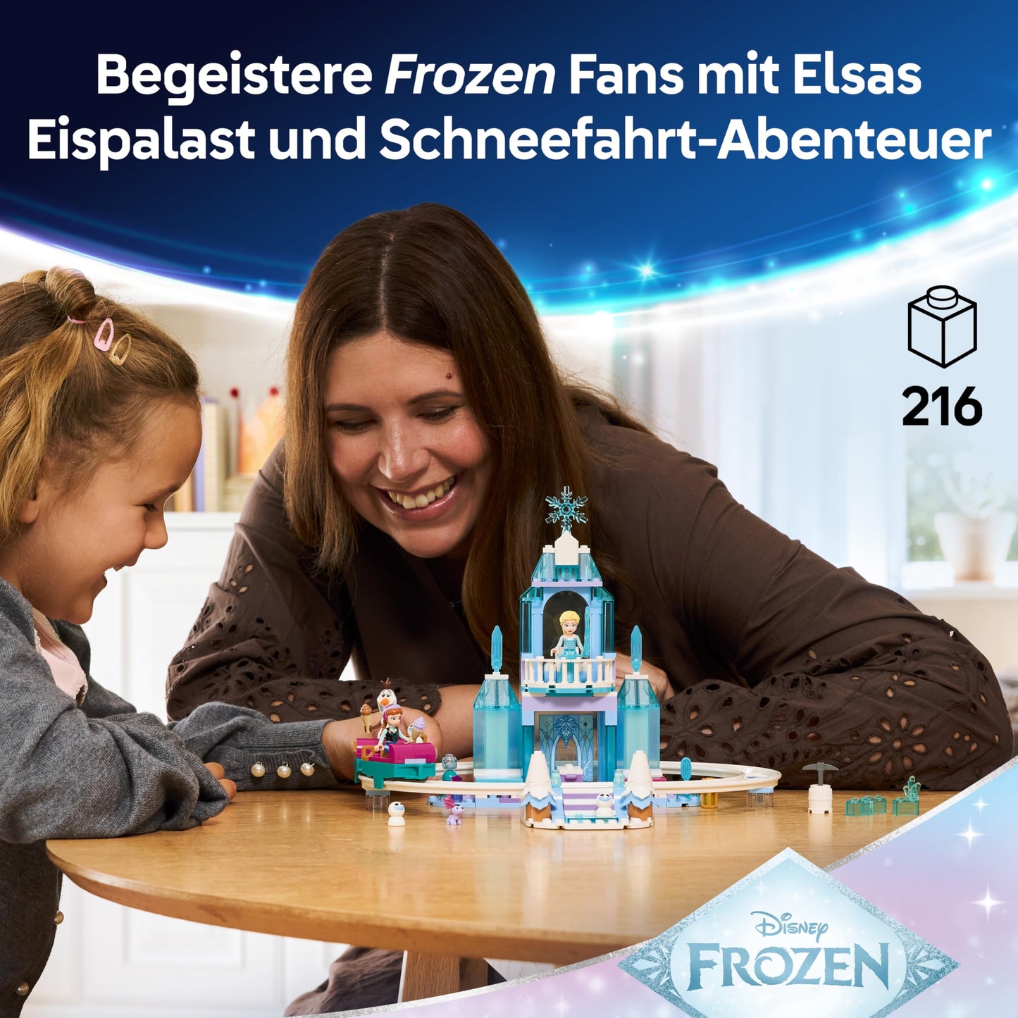 LEGO ǀ Disney Frozen Elsa's sleigh ride around the ice palace - toy including Anna and ELSA mini dolls, Olaf figure as well as railway tracks and snow wagon - gift for girls aged 4 and over - 43281
