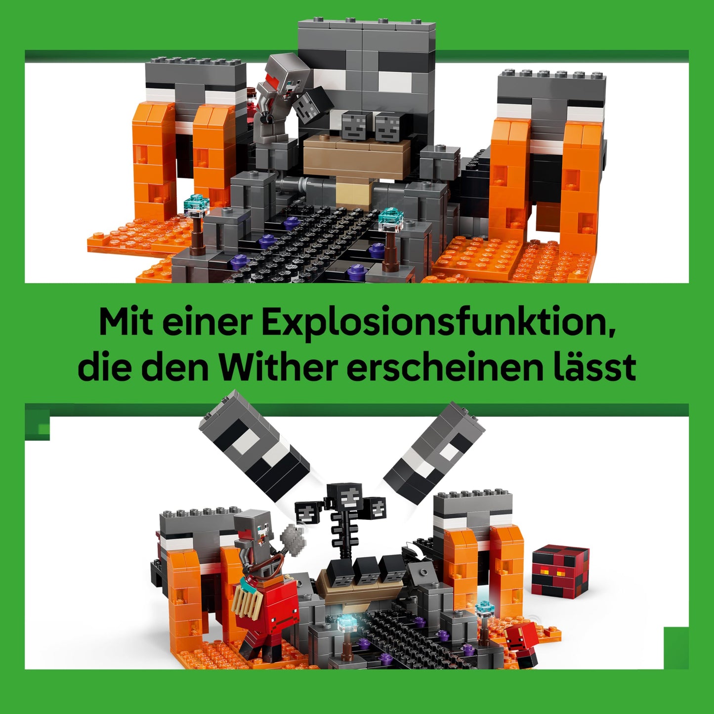 LEGO Minecraft Duel with the Wither - Gift for young gamers - Merchandising for fans - Minecraft - Building set with many creatures and workbench for boys and girls aged 8 and up - 21590