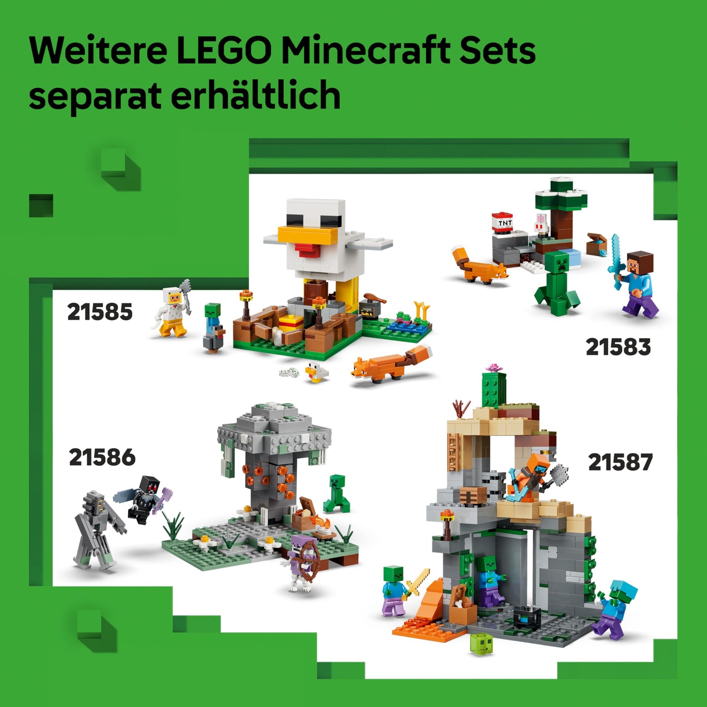 LEGO Minecraft Journey through Nether and End Portal - Children's toy with heroes, Enderman and Baby Hoglin figures - Set with Minecraft figure - Gamer gift for boys and girls aged 7 and up - 21584