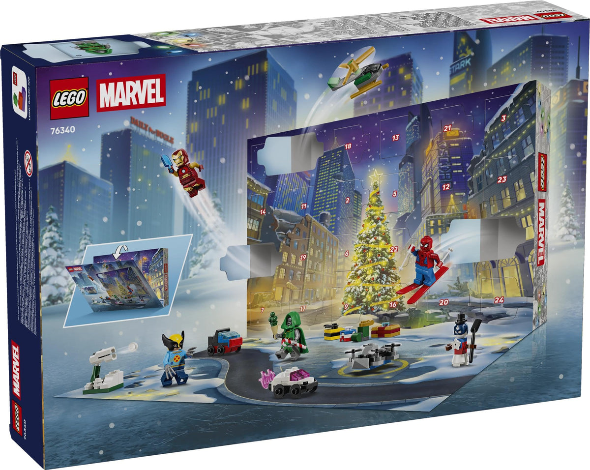 LEGO | Marvel Advent Calendar 2026 - Pre-Christmas Gift Toy - 24 Superhero Surprises with 6 Minifigures, Airplane & Car - Gift for Fans and Boys and Girls aged 6 and up - 76340