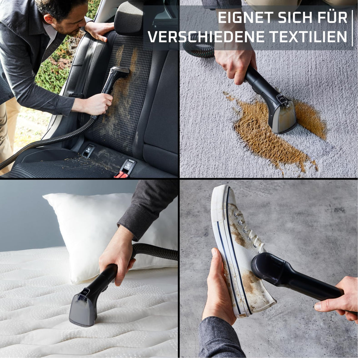 Rowenta Clean It Fleckenreiniger, curățător portabil pentru covoare, curățare rapidă și ușoară, rezervor detașabil de 2.3 litri, capete de curățare interschimbabile, 750 Watt, Verde, Negru, IN5020F0