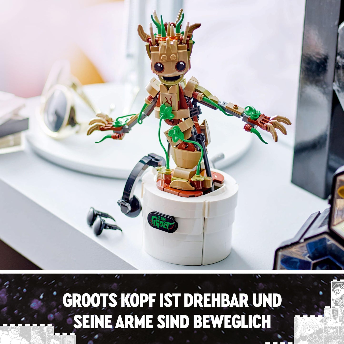 LEGO | Marvel Dancing Groot - Animated Minifigure of a Character from Guardians of the Galaxy - Interactive Playset - Creative Toy - Superhero Gift for Boys and Girls - 76297