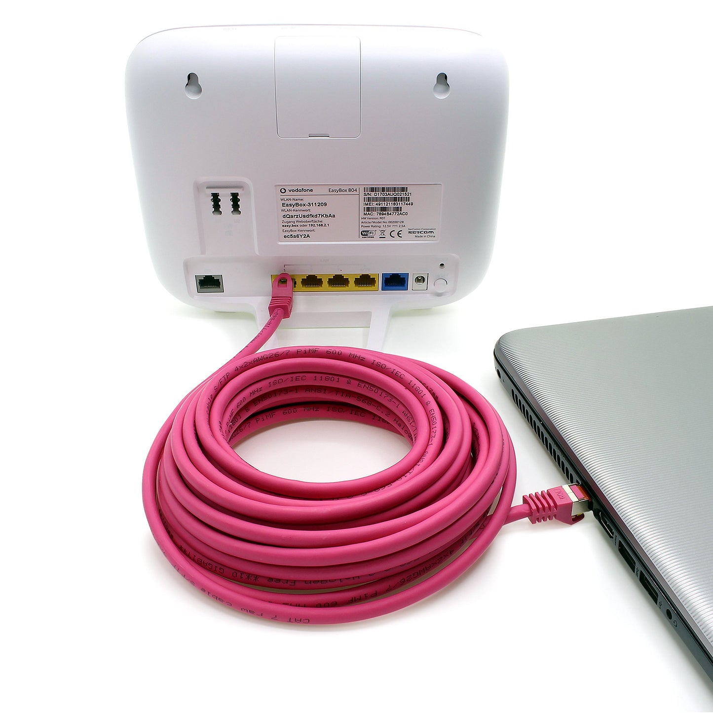 1aTTack.de Cat.7 network cable 1.5m magenta 10 pieces Cat7 Ethernet cable network LAN cable raw cable 10 Gb s SFTP PIMF LSZH set patch cable with Rj 45 plug Cat.6a - 4251073616834
