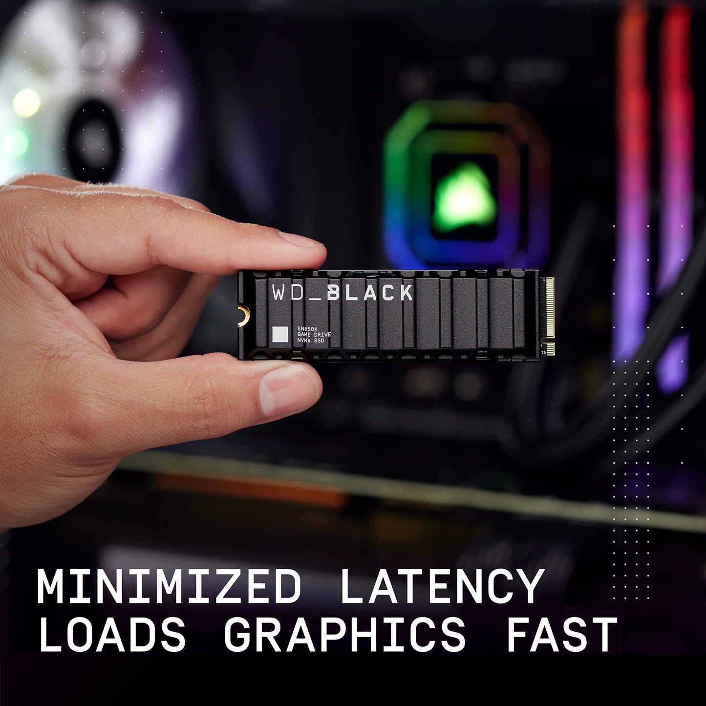 WD_BLACK SN850X NVMe SSD with Heatsink 4 TB internal SSD (gaming memory, PCIe Gen4 technology, read 7,300 MB/s, write 6,600 MB/s) black - WDS400T2XHE