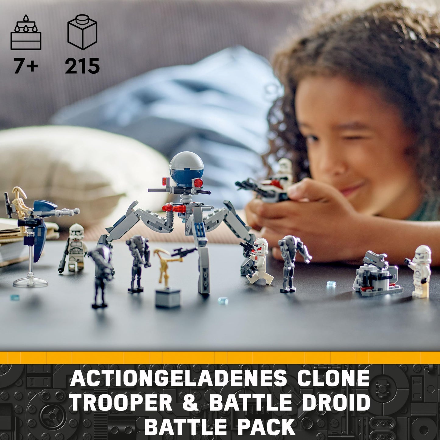 LEGO Star Wars 75372 Clone Trooper & Battle Droid Battle Pack, including 4 minifigures, 5 droids and speeder bike with shooter - building toy for boys and girls aged 7 and up
