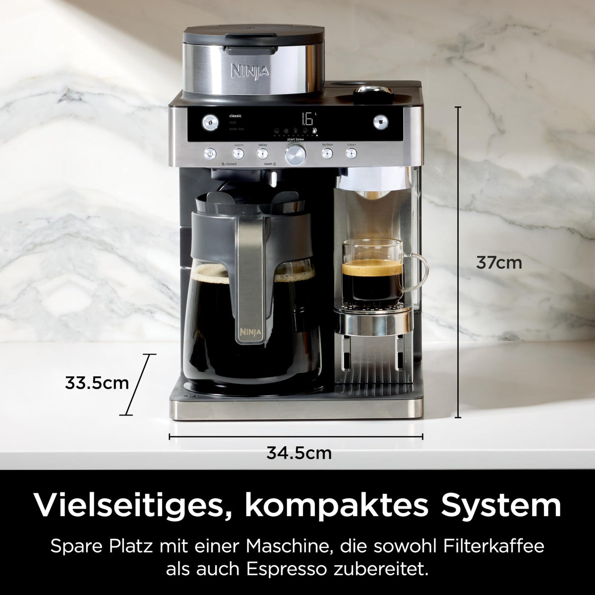 Ninja Prestige 2-in-1 aparat de cafea cu filtru și capsule, negru - CFN802EU