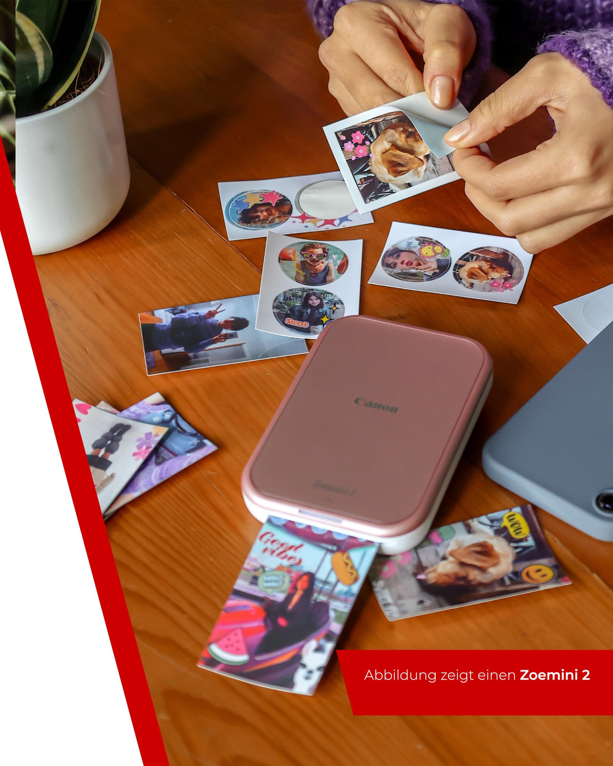 Canon ZOEMINI 2 Mini Photo Printer for Mobile, Bluetooth, USB Type-C - 5452C003