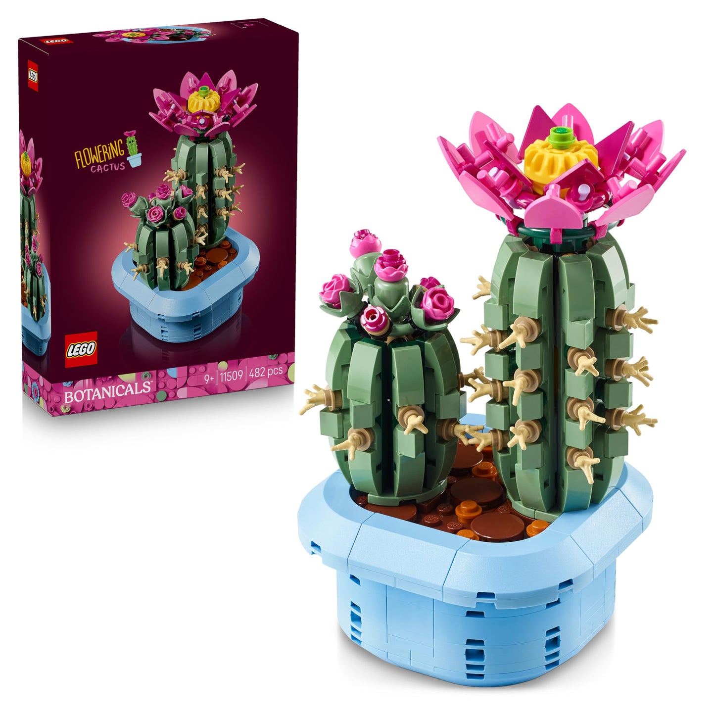 LEGO Botanicals Blooming Cactus - Set with artificial plant with 2 cacti and artificial flowers - DIY decoration - birthday gift idea for girls aged 9 and up & adult plant lovers - 11509