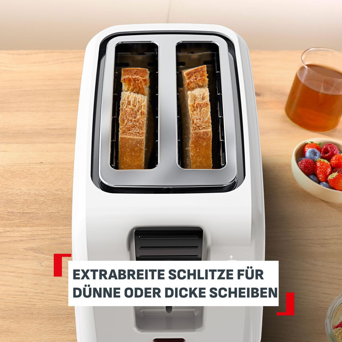 Tefal Vita Double Slot Toaster, with Bun Warmer, Extra Wide Slots - TT1A21E0