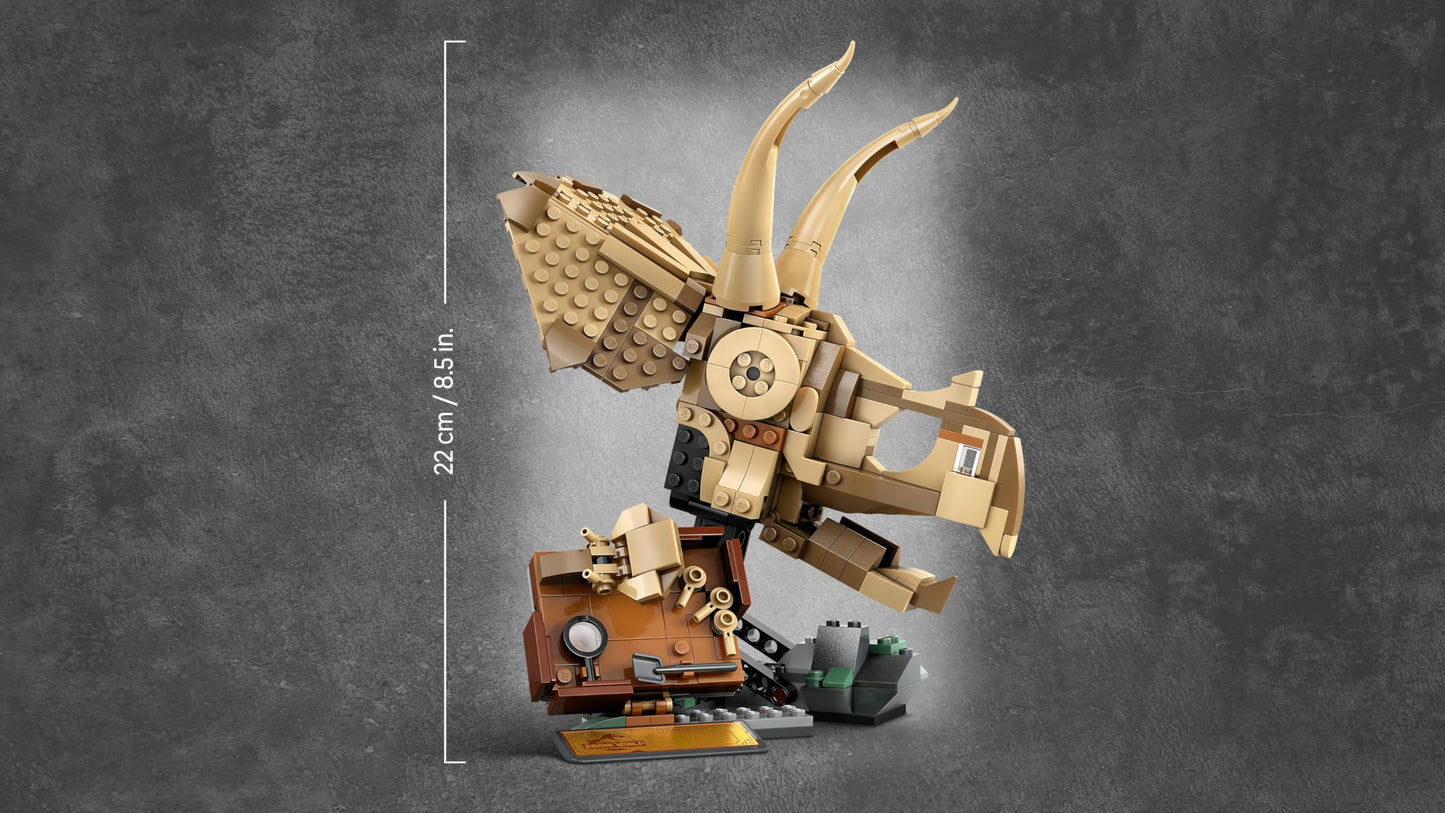 LEGO Jurassic World Dinosaur Fossils: Triceratops Skull Model, Dinosaur Toy for Boys and Girls Ages 9 and Up, Gift for Children and Jurassic World Fans 76969