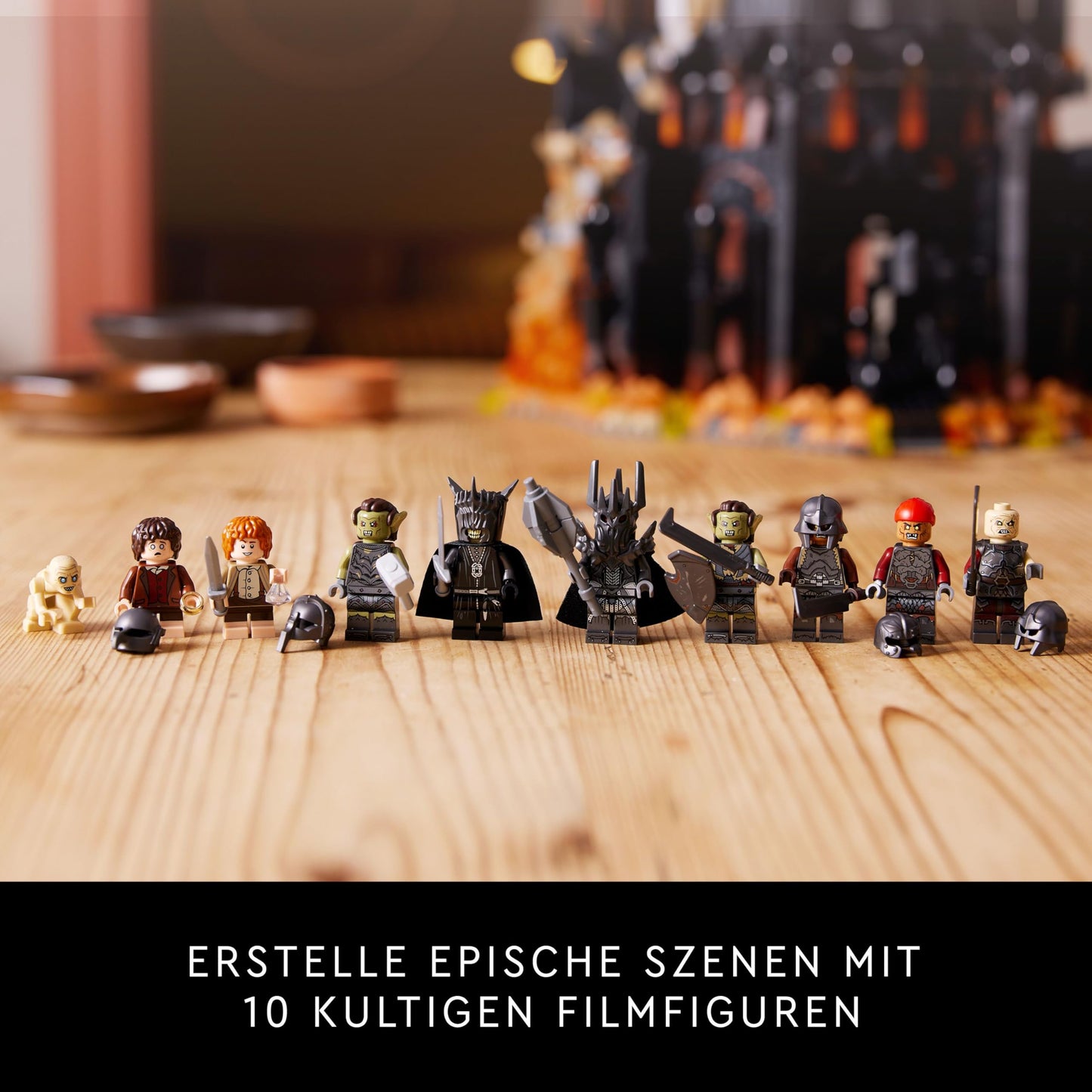 LEGO Icons The Lord of the Rings: Barad-dûr, building set for adults with minifigures Sauron, Gothmog, Orc, Frodo, Sam and Gollum, film memorabilia, collector's item for fans 10333