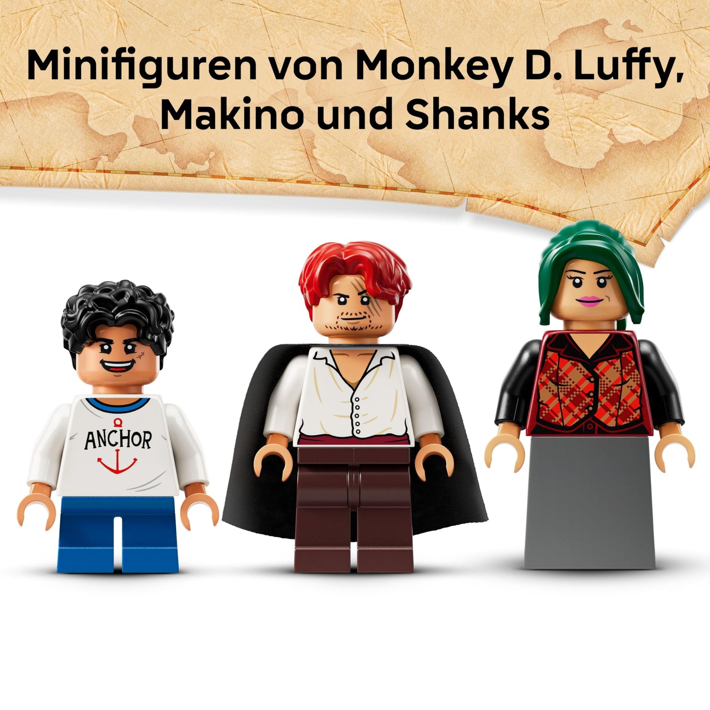 LEGO ONE PIECE Windmill Village Hut - toy with boat, boys Luffy, Shanks & Makino minifigures and accessories - including profile - anime gift for boys, girls & fans aged 8 and over - 75636