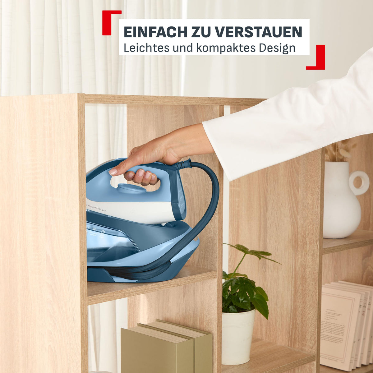 Tefal Power Pro Compact 200 Stație de călcat cu aburi, 2400 W, ușoară și compactă - SV6210E0