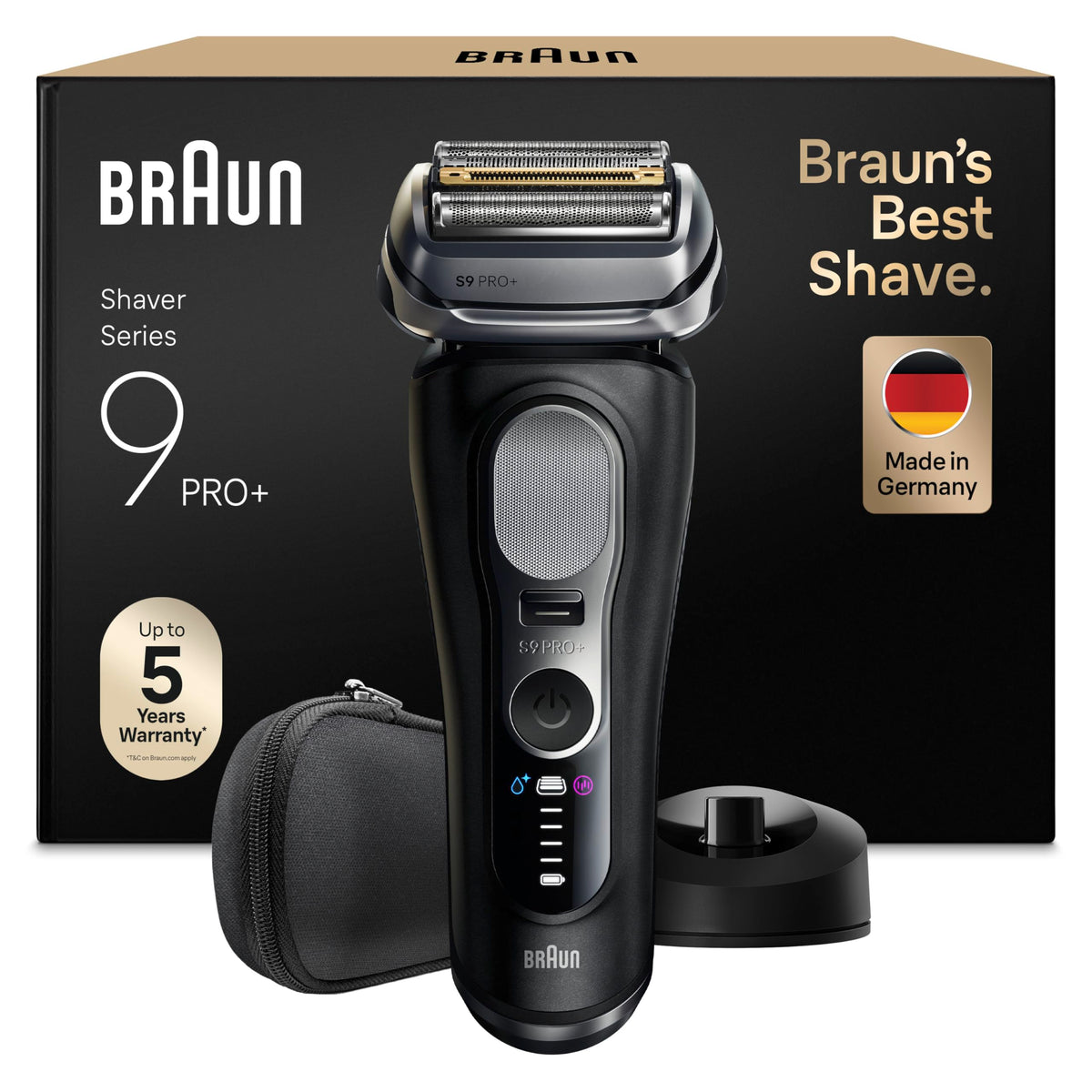 Braun Electric Shaver for Men Series 9 PRO+, 9610si, Black - 9610SI