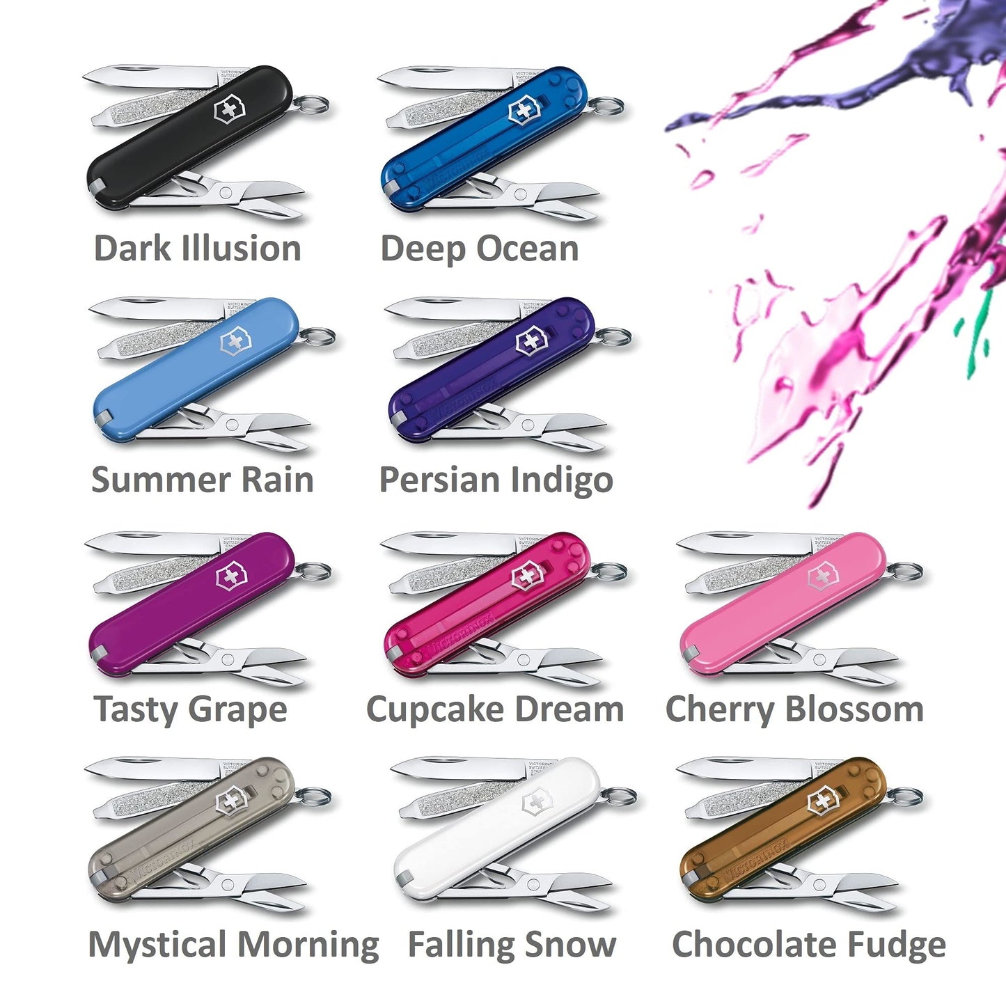 Victorinox Swiss Army Knife, Small, Classic SD, Multitool, Swiss Army Knife, Gift, 7 Functions, Blade, Nail File, Gray Transparent - 0.6223.xxxG