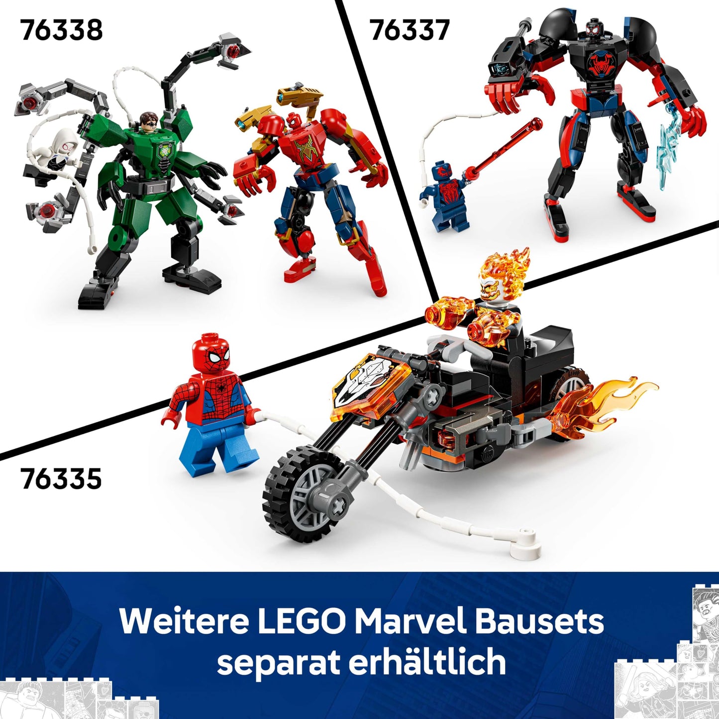 LEGO | Marvel Spider-Man Car vs. Venomized Wolverine - Superhero toy with toy car - Construction toy with 2 minifigures and 2 shooters - Gift for boys aged 7 and up - 76336