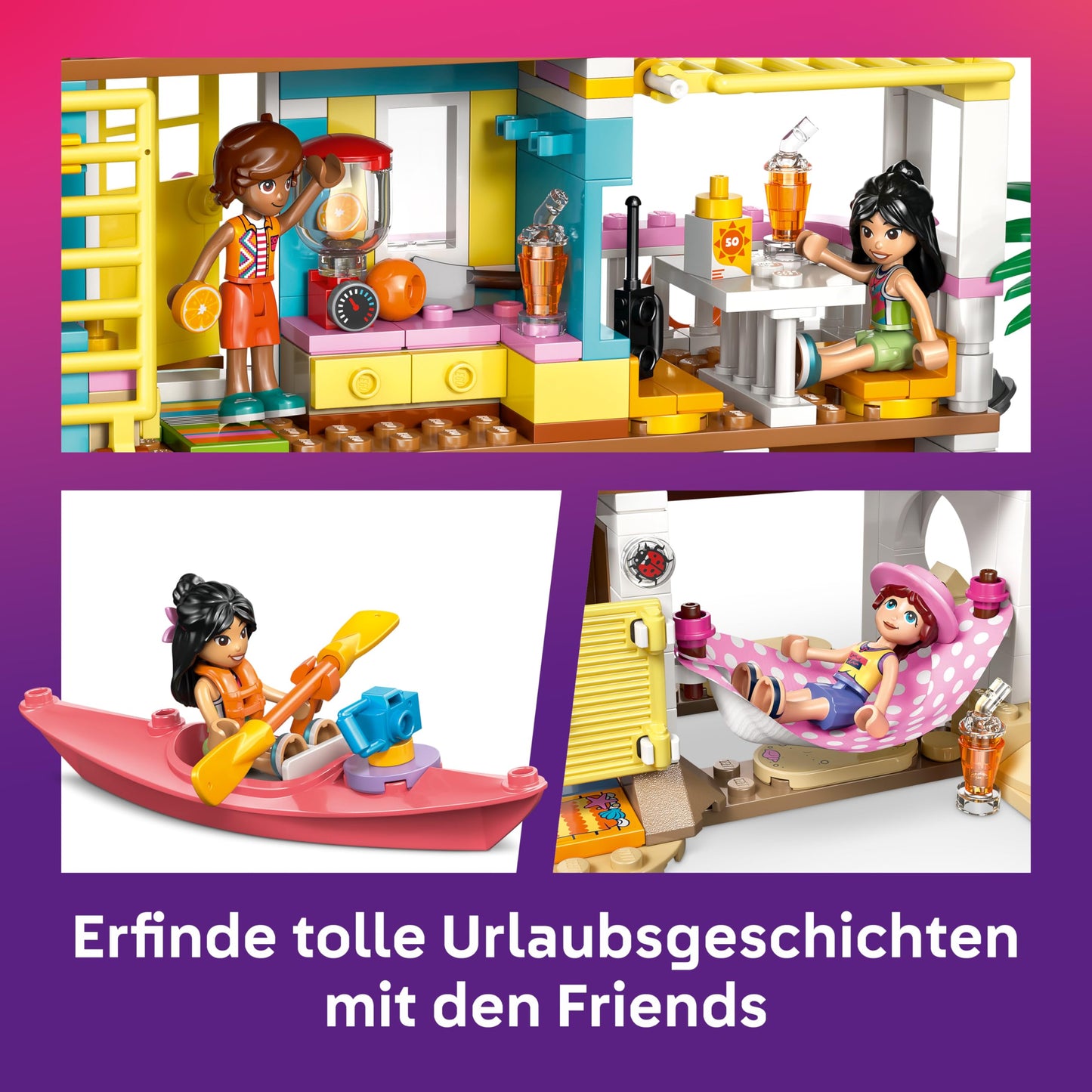 LEGO Friends beach house with seals - miniature playset with 3 mini dolls, 2 sea animal figures and accessories including surfboard and kayak - birthday gift for girls aged 7 and over - 42699