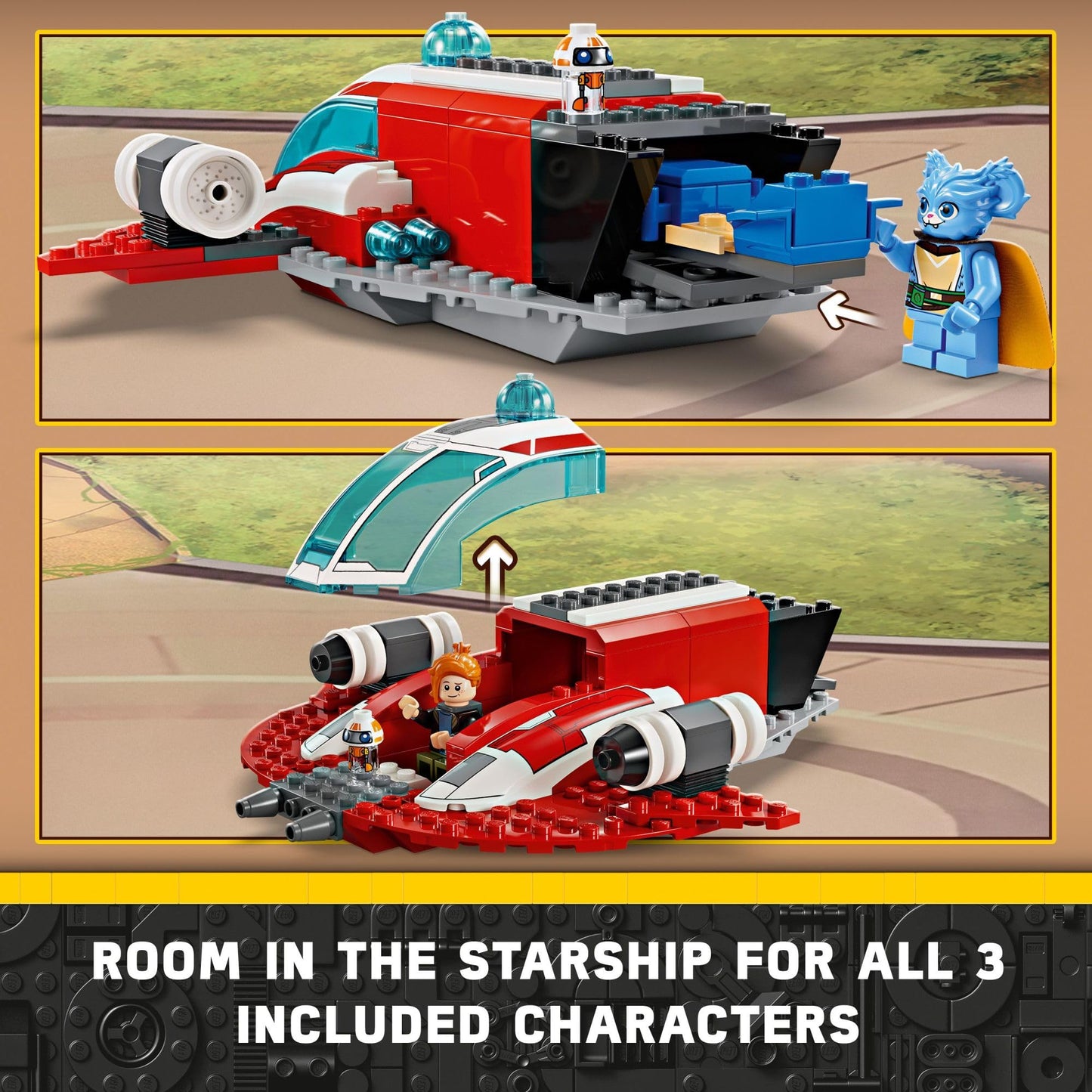 LEGO Star Wars 75384 Young Jedi Adventures The Crimson Firehawk children's starter set toy spaceship speeder bike vehicle 3 characters gift idea for boys and girls aged 4 and over - 6470436