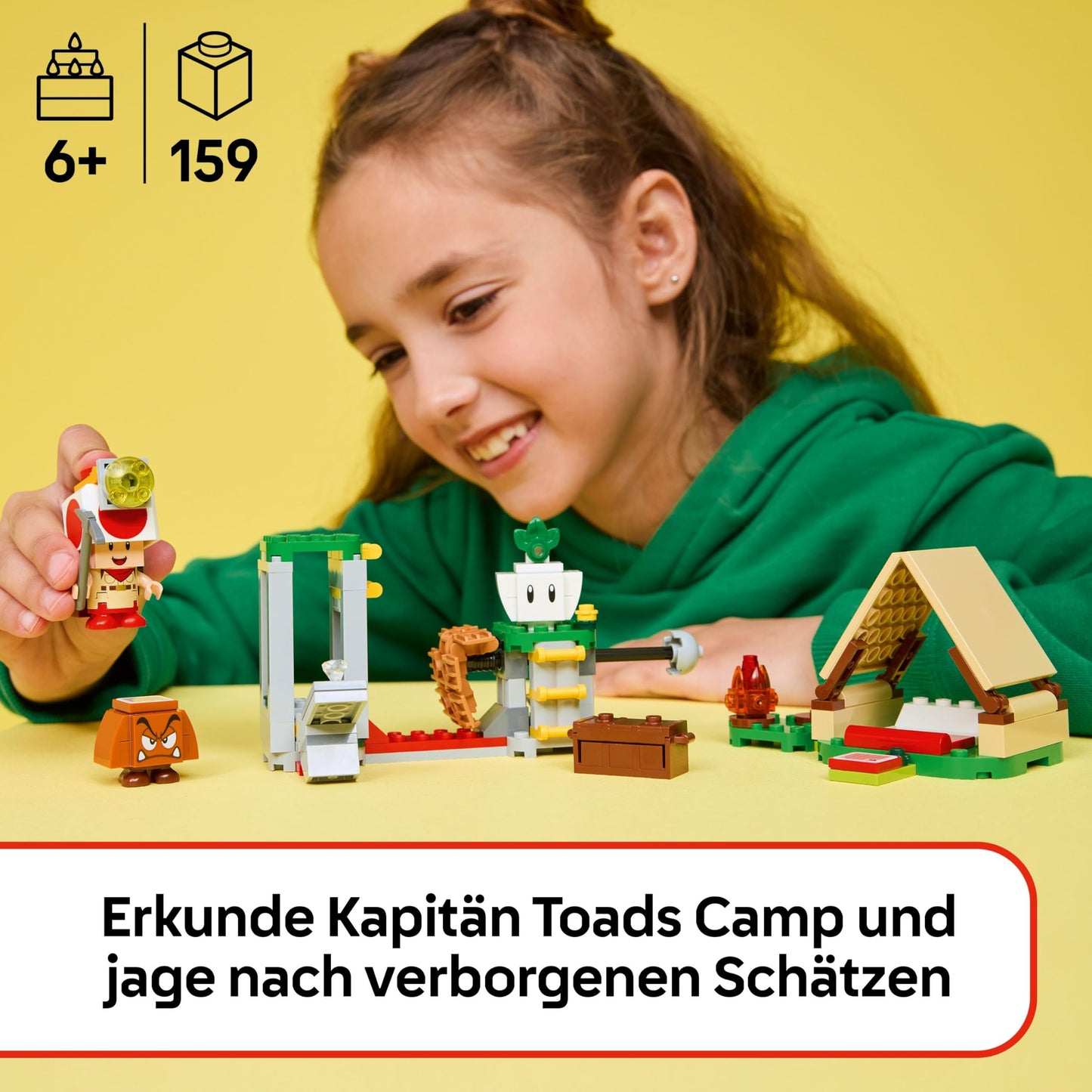 LEGO Super Mario Captain Toad Camp - Interactive toy with 3 figures - Goomba, tent and collapsing bridge - children's souvenir - play set - gamer gift for boys and girls aged 6 and over - 72040