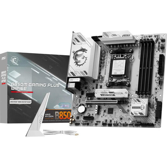 MSI B850M Gaming Plus WIFI6E Placă de bază, mATX - Suportă procesoare AMD Ryzen 9000/8000 / 7000, AM5 - Memorie DDR5 Boost 8200+ MT/s (OC), PCIe 4.0 x16, M.2 Gen5, Wi-Fi 6E, LAN 2.5G - 7E81-001R