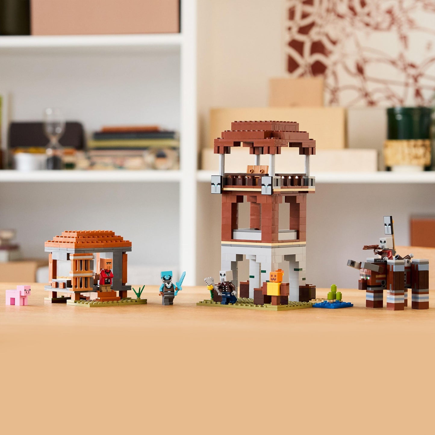 LEGO Minecraft A Devastator at the Looter Outpost - Gaming Toy for Children - Minifigure with Snap Jaw Function and Village Fortress - Gaming Gift for Boys & Girls from 8 Years - 21278