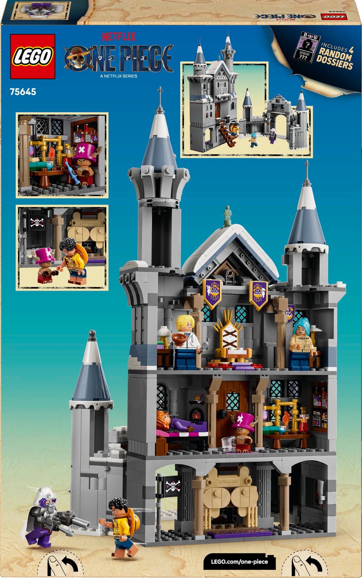 LEGO ONE PIECE Duel in Drumm Castle - model building with 6 minifigures including Luffy, Nami and Chopper - children's room decoration and gift for boys, girls and fans aged 9 and over - 75645