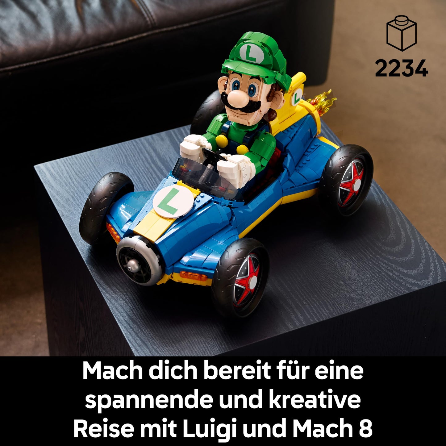LEGO Super Mario: Mario Kart: Luigi & Turbo Speedster - Nintendo Figure and Car Model Building for Adults - Collectable Gaming Merch - Gift Idea for Men, Women and Fans - 72050