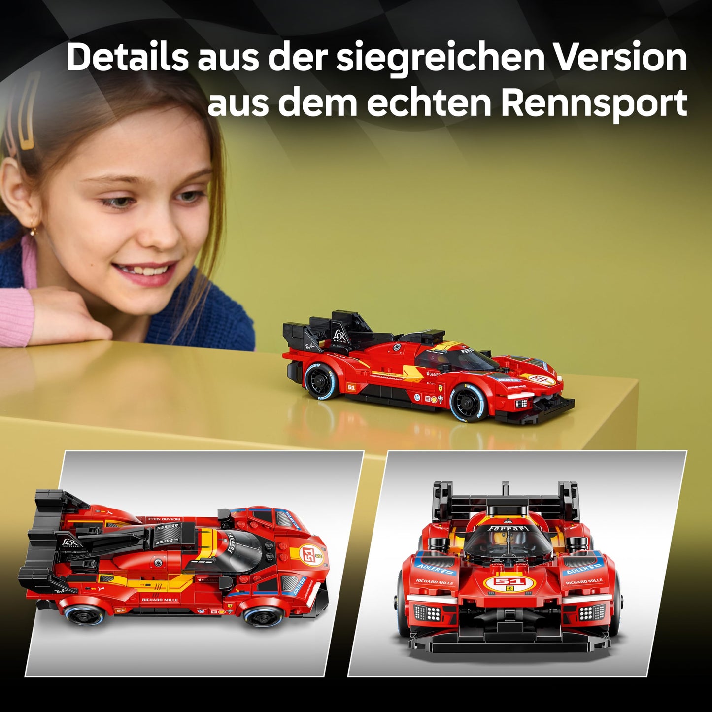 LEGO Speed Champions Ferrari 499P - racing car toy - mint model building with driver minifigure to collect - motorsport gift for boys aged 9 and up and fans - 77261
