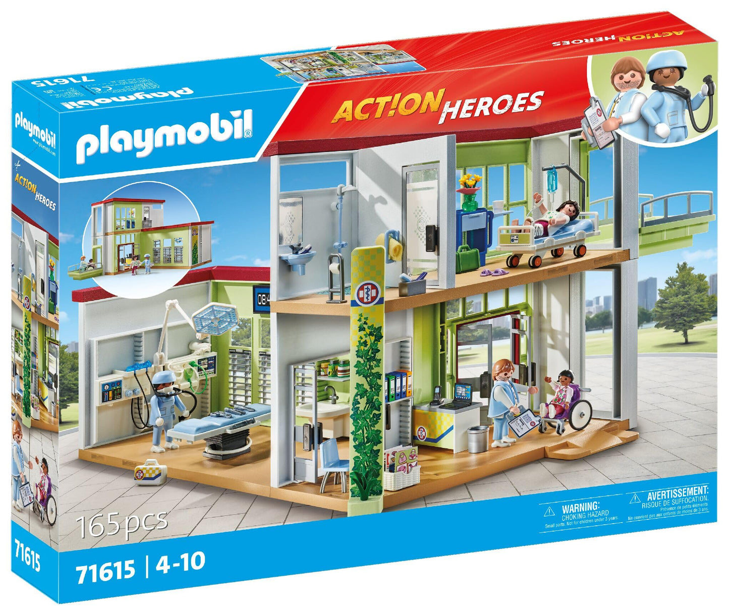 PLAYMOBIL | My Life | Modern Hospital | With four figures, medical devices and accessories | Made from over 80% recycled and bio-based materials | For children aged 4 and over | 71615