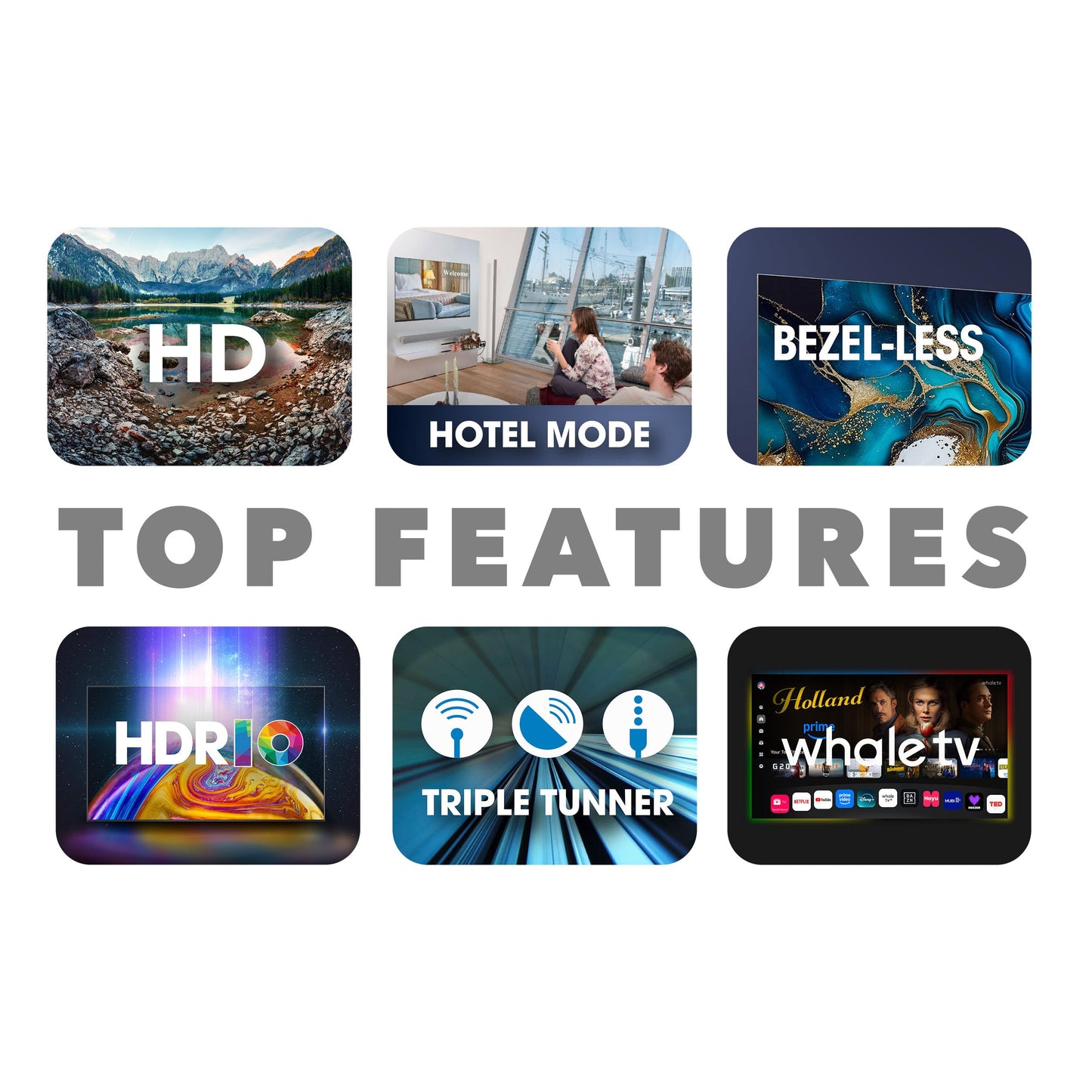 Smart Tech 32HH01K, 32 inch (80 cm), HD LED TV, Netflix, YouTube, Prime Video, Whale TV