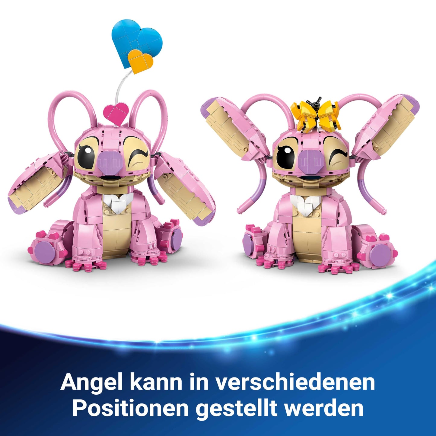LEGO | Disney Angel - Lilo & Stitch toy - figure to build and display with 3 heart balloons and a butterfly - gift for girls, boys and adult fans aged 9 and over - 43257