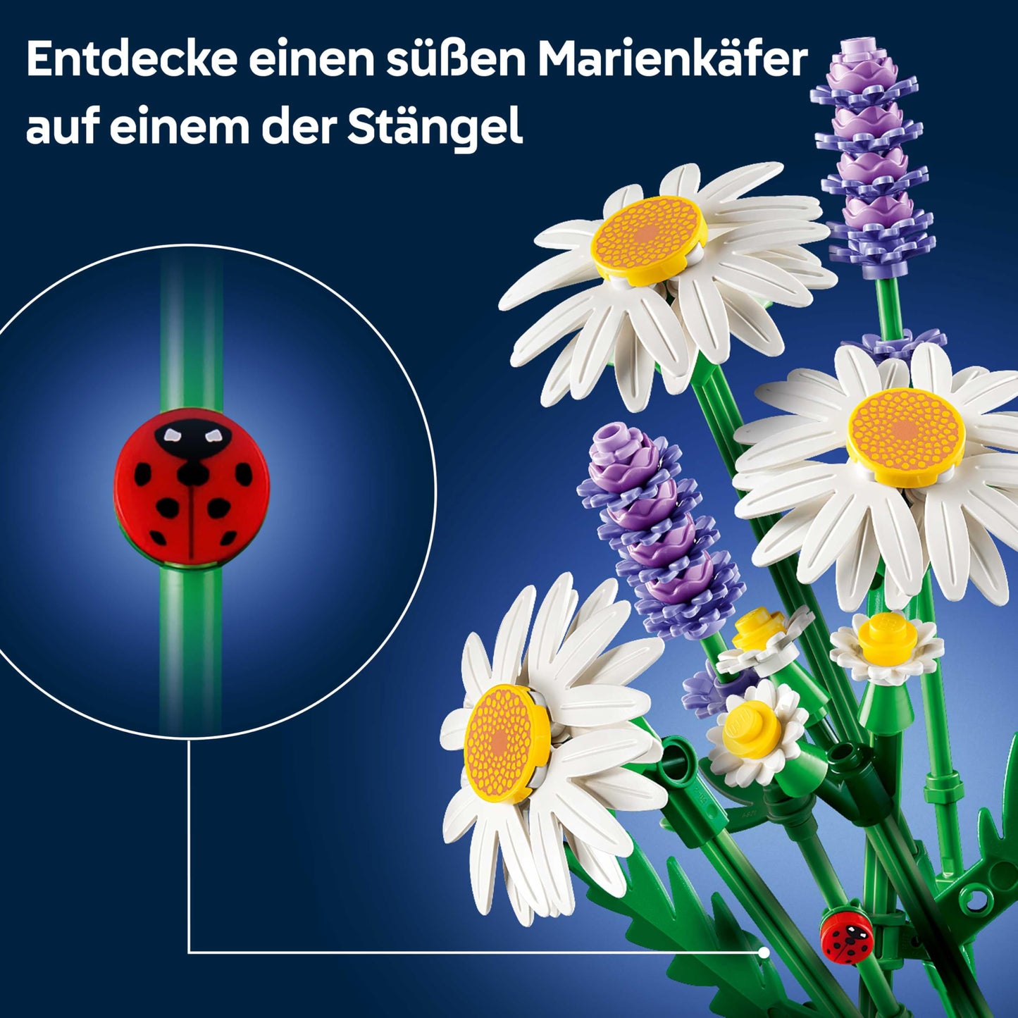 LEGO Botanicals Daisy - Bouquet of artificial flowers with daisies and lavender - DIY decoration for the children's room - birthday gift idea for girls aged 9 and over - 11508