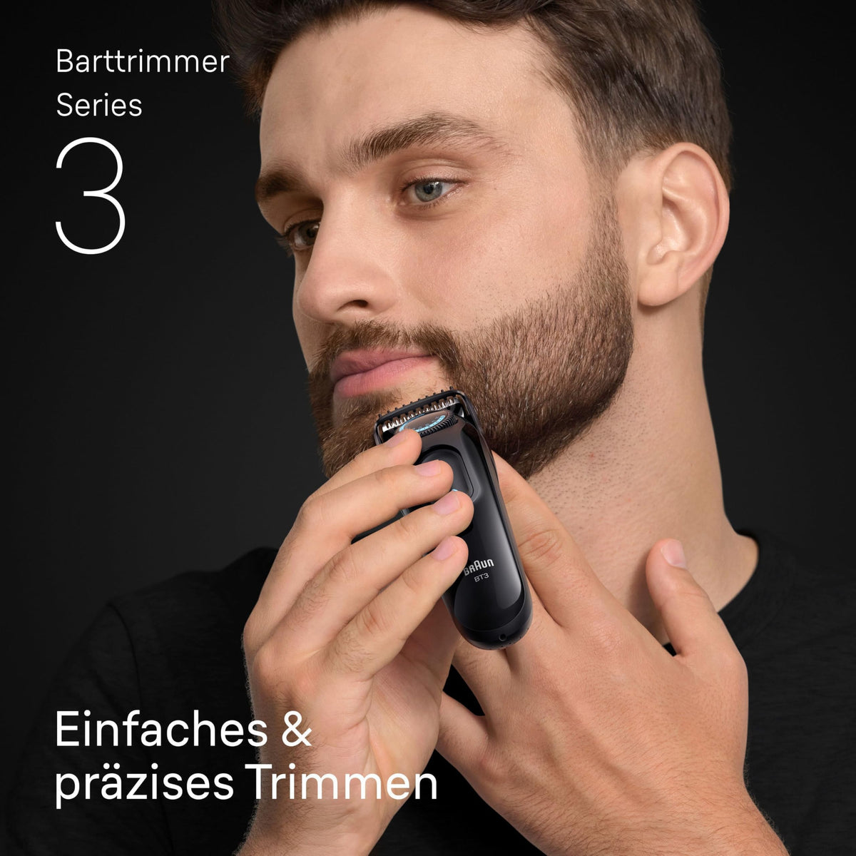 Braun Trimmer pentru barbă Series 3, tăietor de barbă pentru bărbați, BT3520, negru
