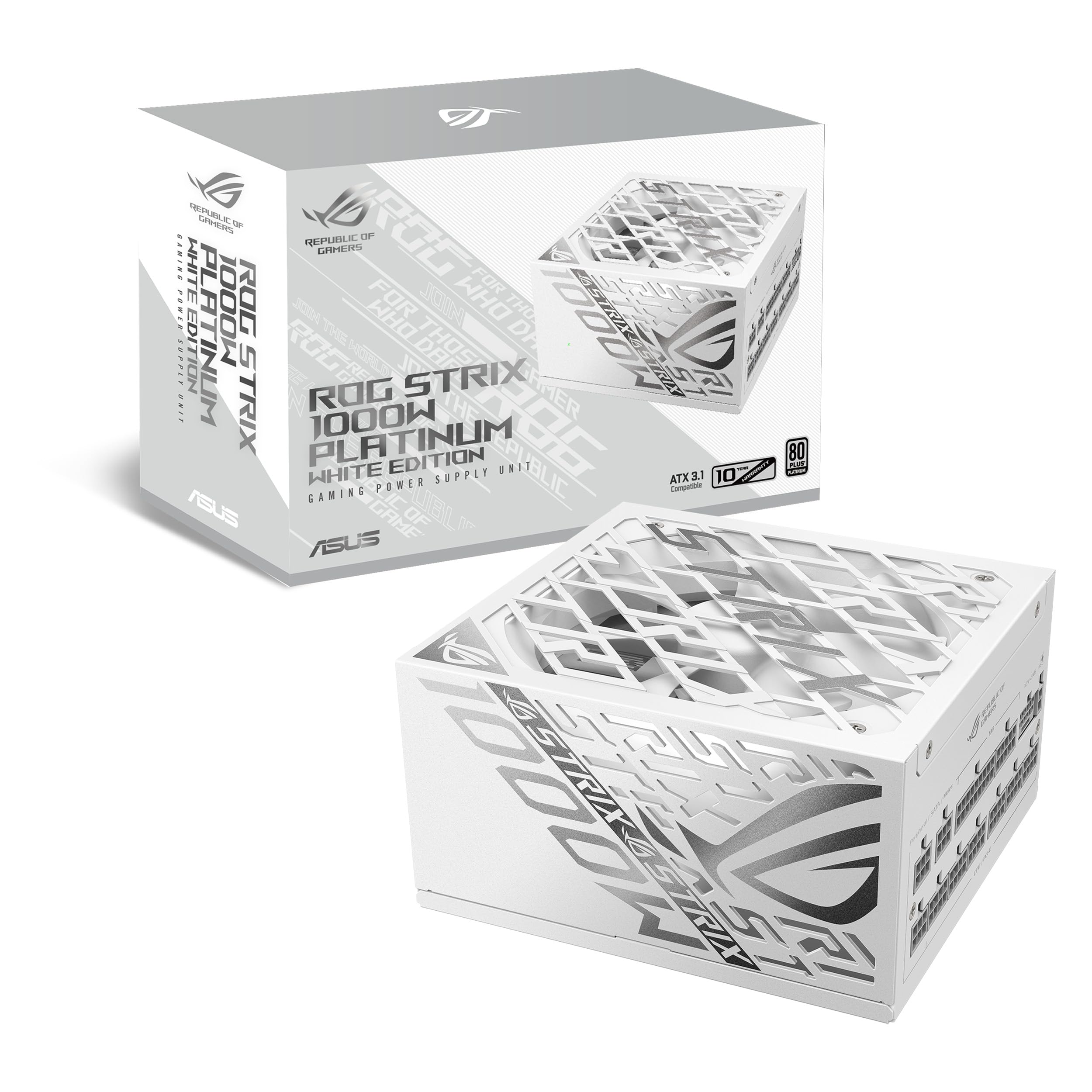 ASUS ROG Strix 1000W Platinum White Gaming Power Supply | White - 90YE00W4-B0NA00