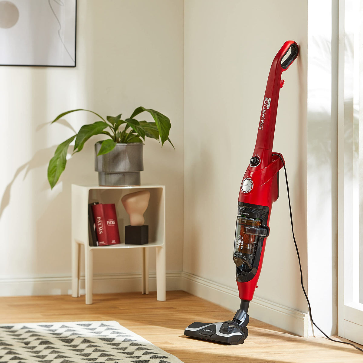 Aspirator Rowenta Powerline Extreme Cyclonic cu cablu și fără sac, tehnologie ciclon, putere 750 W, capacitate 0,9 l, roșu, RH8133 - RH8133WA