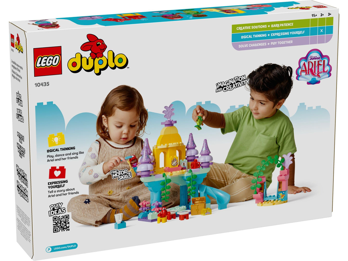 LEGO DUPLO Disney Ariel's Magical Underwater Palace - Castle Toy from The Little Mermaid for Girls & Boys from 2 Years - Educational Toy for Children with 3 Figures - Gift - 10435