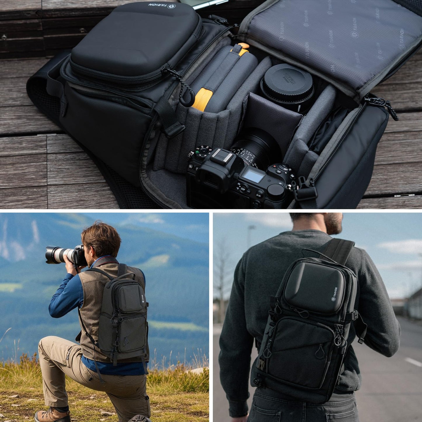 TARION 2-in-1 camera bag sling backpack photo backpack water-repellent TR-S