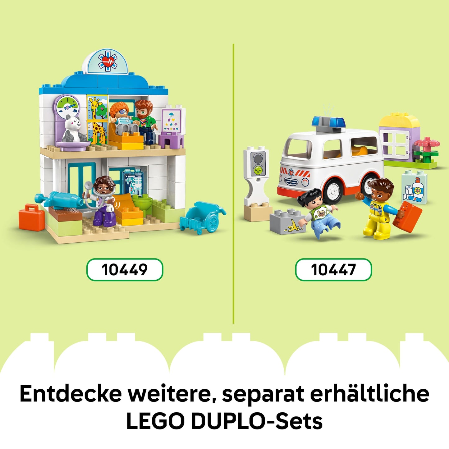 LEGO DUPLO Town First visit to the airport - learning toy to promote motor skills for toddlers - including airplane, 2 figures & teddy bear - gift for boys and girls aged 2 and over - 10443