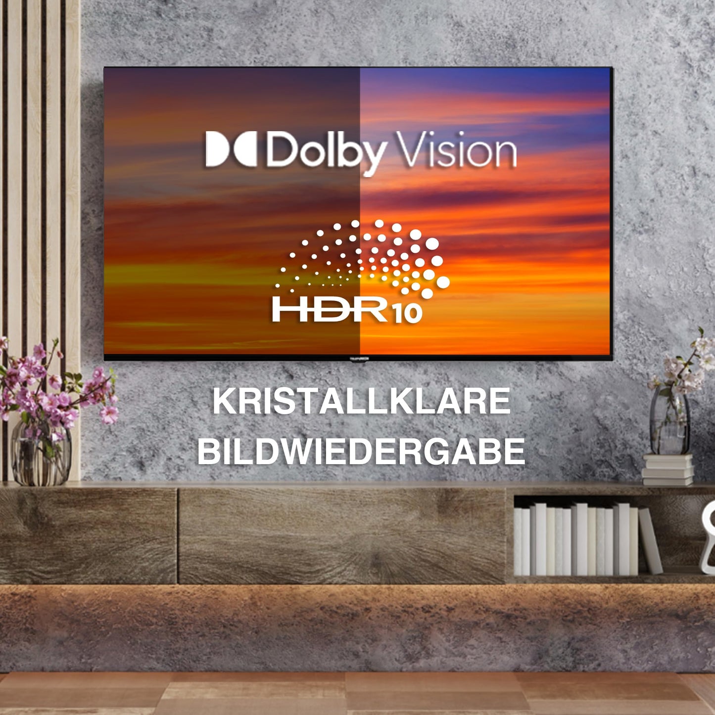 TELEFUNKEN QLED TV 50 inch Smart TV VIDAA QU50VP750S 4K TV UHD, HDR TV with Dolby Vision, Dolby Atmos, triple tuner and 6 months HD+ incl., LED TV black