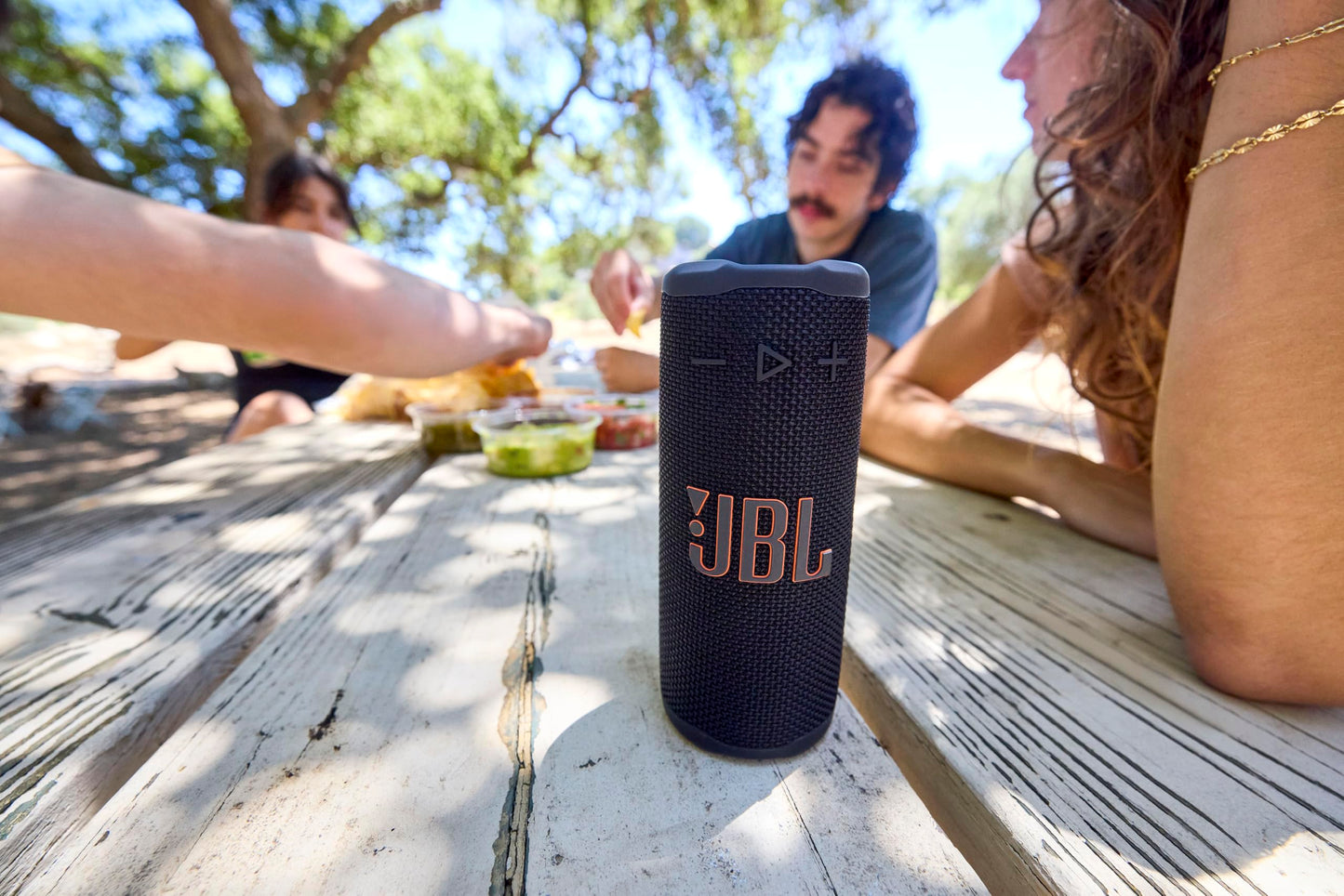 JBL Grip Compact Bluetooth Speaker, JBL Pro Sound with AI Sound Boost, IP68 Waterproof and Dustproof, Ambient Light, Up to 14h Playback, Auracast Multi-Speaker, JBL Portable App, White - JBLGRIPWHT