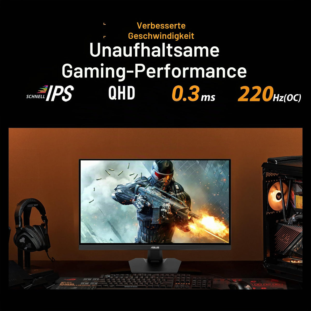 ASUS TUF Gaming VG27AQ5FZ Monitor de gaming QHD de 27 inch 220Hz Fast IPS - 90LM0D50-B03171