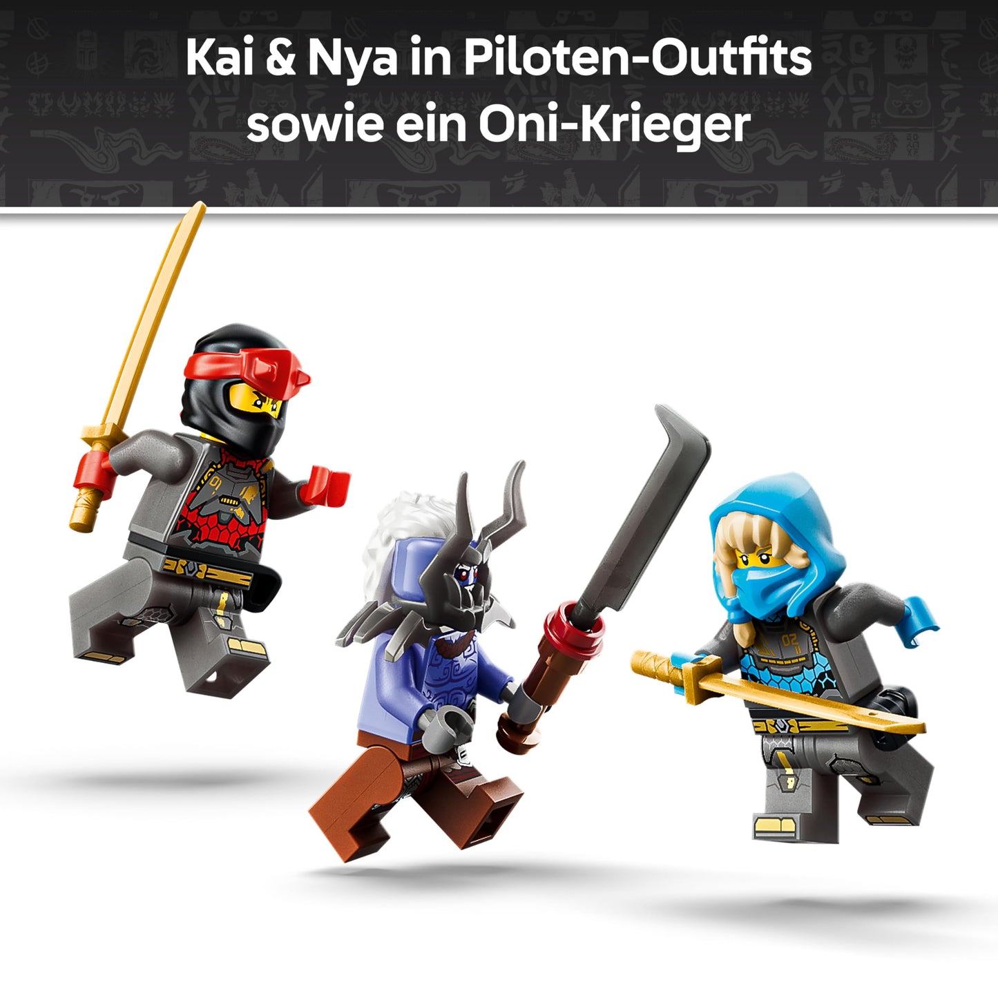 LEGO NINJAGO The twin titan mechs - ninja playset with 2 action figures and 3 minifigures including Kai and NYA - children's room decoration - gift idea for boys aged 12 and over and teenage fans - 71870