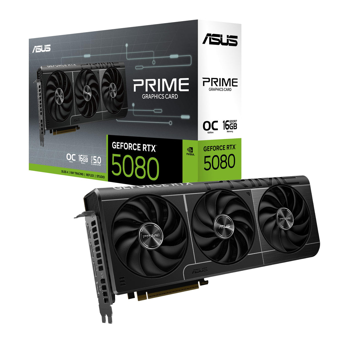 ASUS Prime GeForce RTX 5080 OC Edition 16GB GDDR7 Gaming Graphics Card - 90YV0LX0-M0NA00