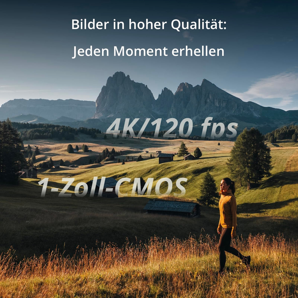 DJI Bundle de Osmo Pocket 3, cameră de vlogging cu senzor CMOS de 1 inch și video 4K/120 fps, stabilizare pe 3 axe, focalizare rapidă, urmărirea feței/obiectului.