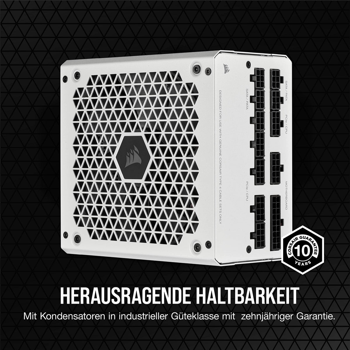 Corsair RM750 (2021), RM Series, 750 Watt 80 Plus Gold Fully Modular ATX Power Supply (Three EPS12V Connectors, Quiet Operation, Zero RPM Fan Mode, Capacitors Rated for 105 °C) White - CP-9020231-EU