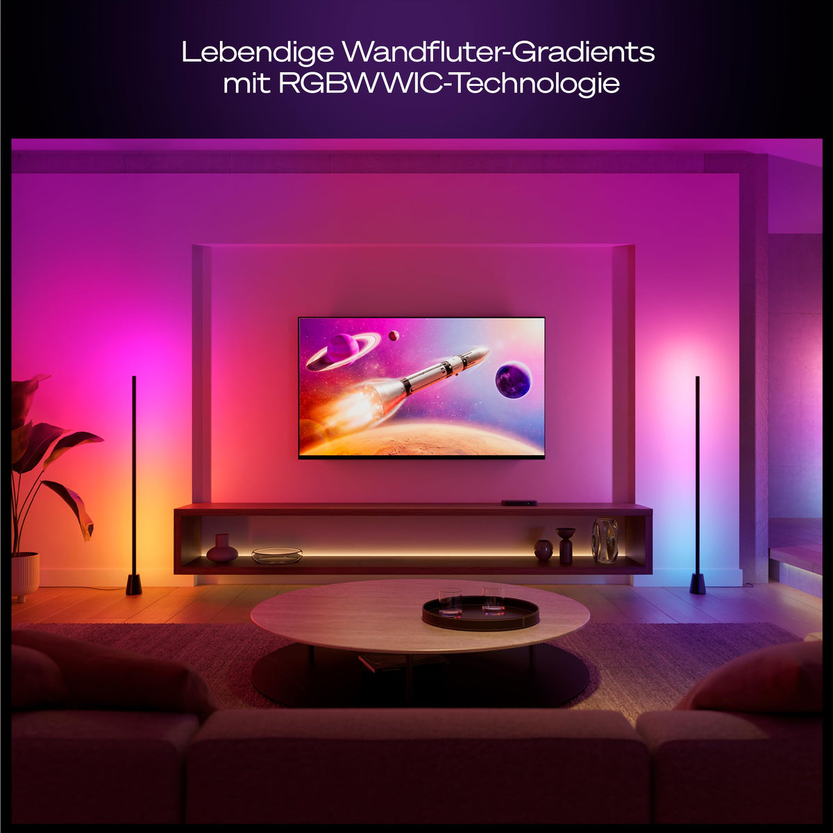 Philips Hue Play Floor Lamp, RGBWWIC LED, 122 cm, Multicolor Gradients, Smart Lighting, Alexa, Google Home, Apple Home, TV Synchronization requires Hue Bridge and Sync Box (sold separately) - 929004321001