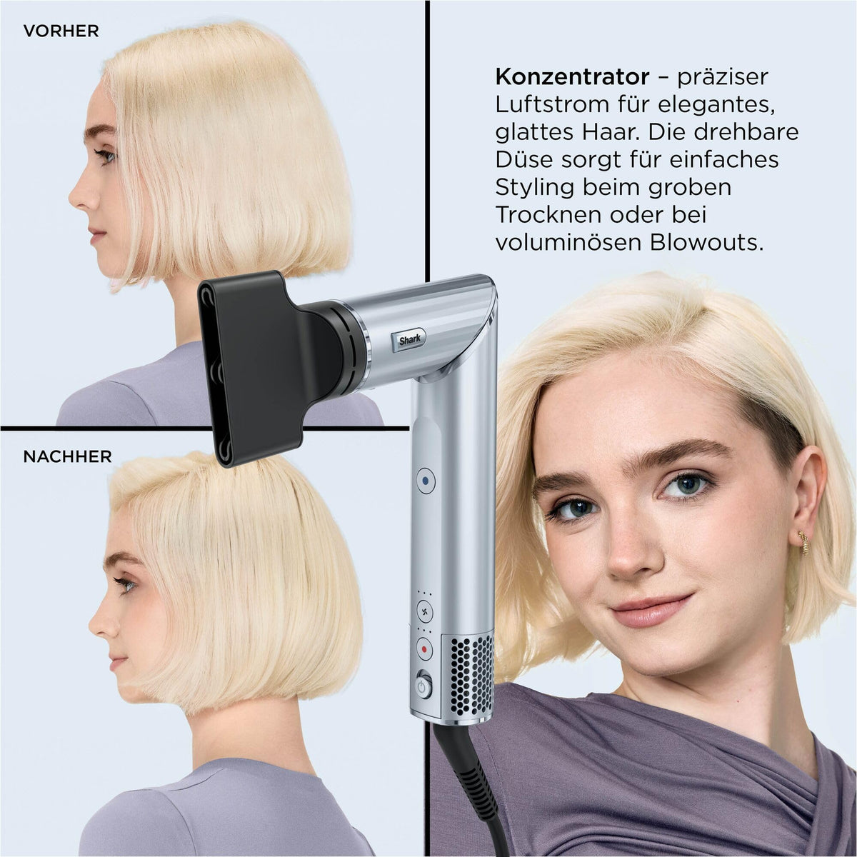 Shark FlexStyle Ediție Limitată Albastru Glacial 6-in-1 Styler de Păr, HD476WHEU