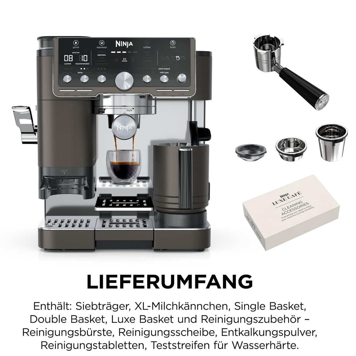 Ninja Luxe Pro 3-in-1-Masina de cafea cu râșniță, ES701EUBR